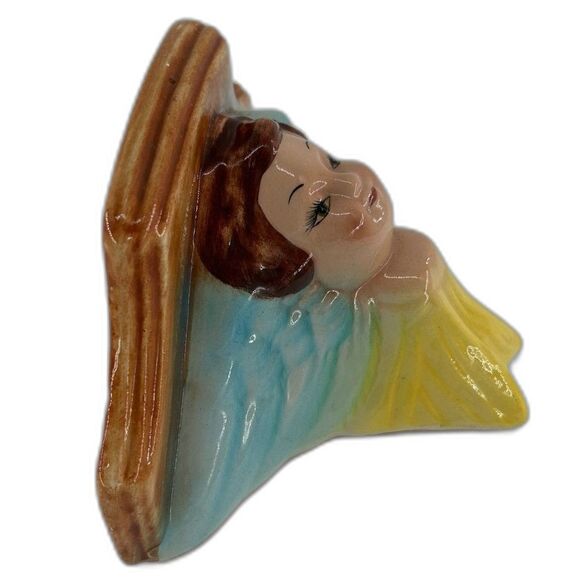 VTG Porcelain Angel Head/Shld/Wings, Small Shelf 5 1/2"H x 4 1/2' D x 7 1/2" W - Picture 3 of 5